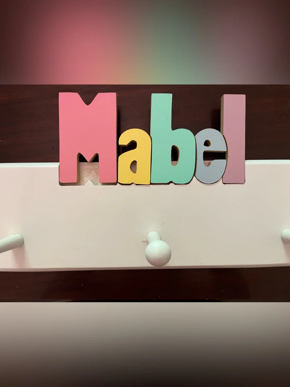 Personalized 'Mabel' Wooden Coat Hook